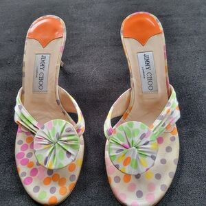 Jimmy Choo Ratti Dot Satin Sandals Heels Size 38 (8)